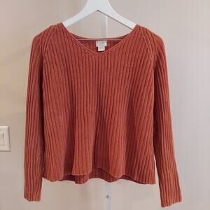 Alps Sweater Size Large Ribbed Longsleeve V-Neck Capsule Minimalist
